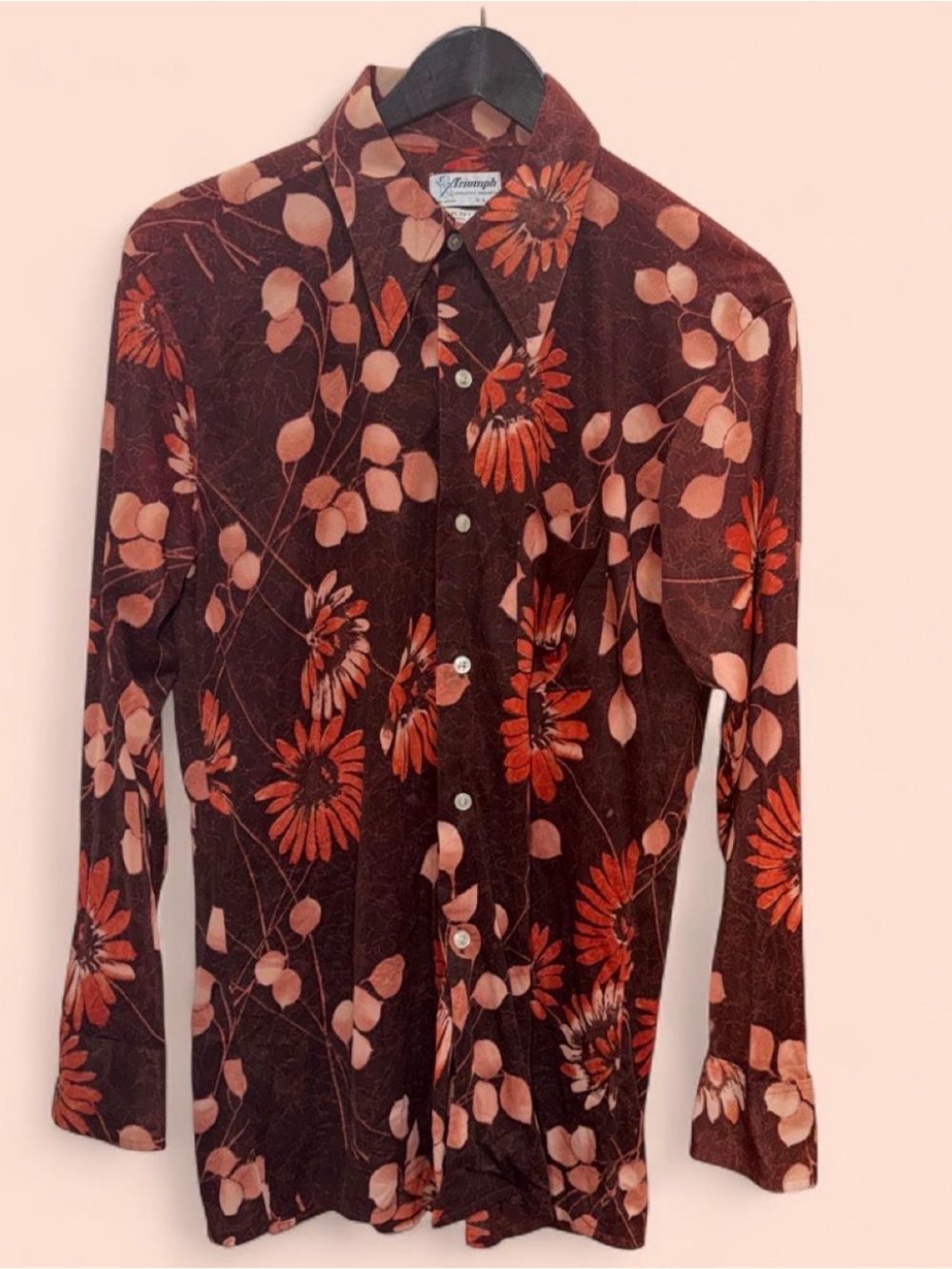 Triumph Brown and orange Floral Long-Sleeve Button-Down Shirt